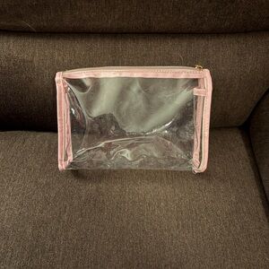 Pink and clear makeup bag